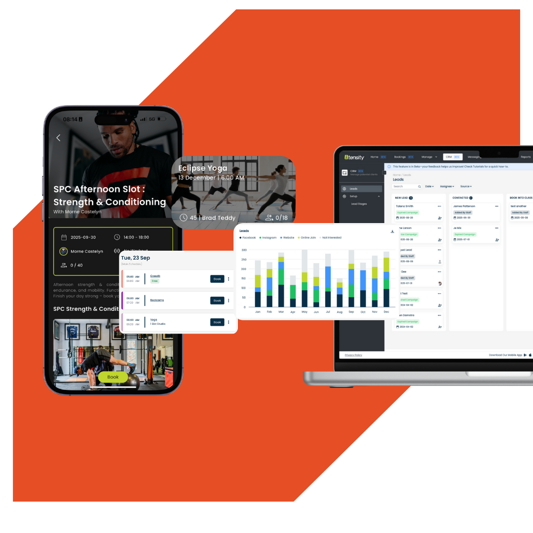 Itensity Starter — mobile app and dashboard preview